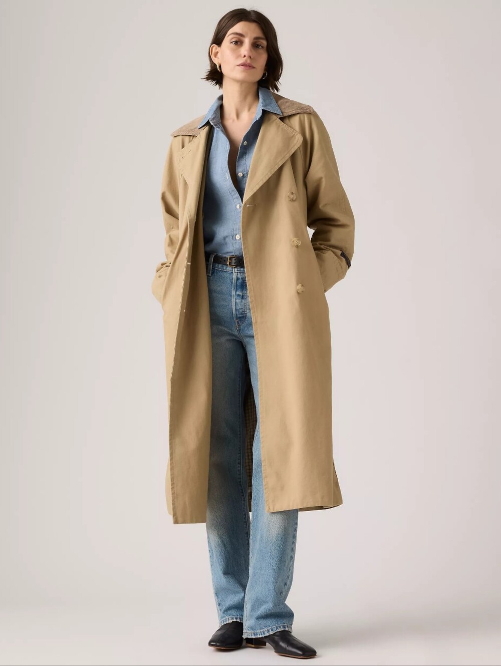 Levi Strauss & Co. Bree Classic Long Trench Coat Size Medium NWT